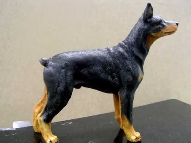 8" Doberman Dog Resin Figurine