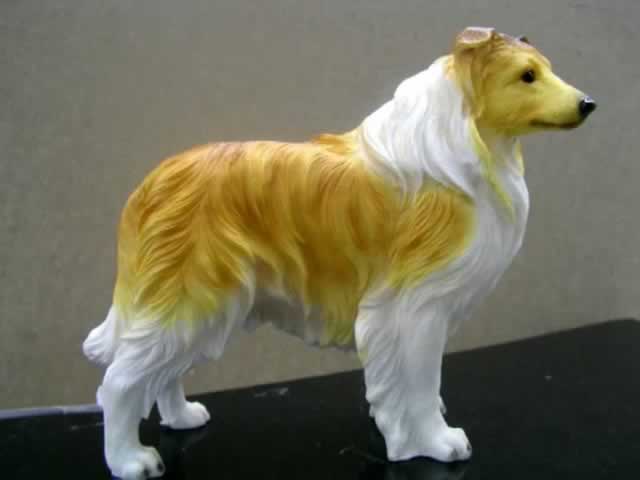 8" Rough Collie Dog Resin Figurine