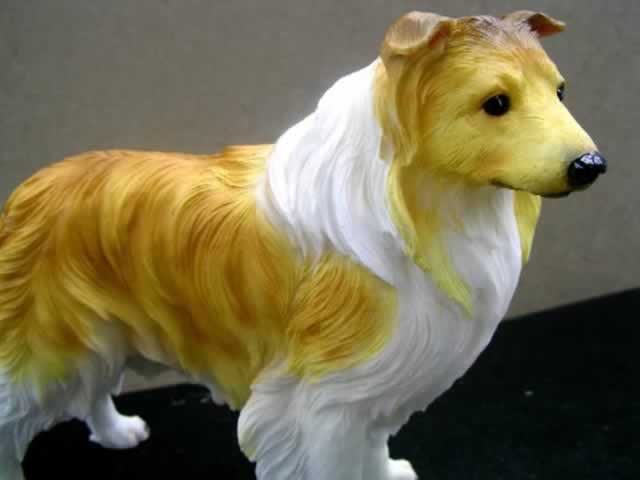 8" Rough Collie Dog Resin Figurine