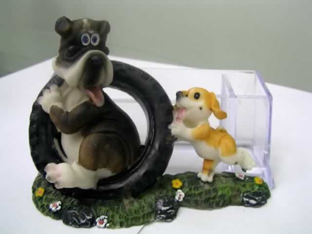 Puppy & Tire Cuite Desktop Card Holder