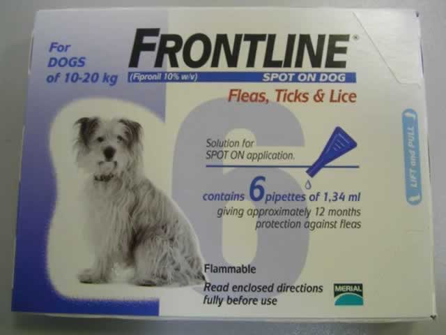 Frontline Spot on for dog 23-44lbs(10-20kg) 6 pipettes