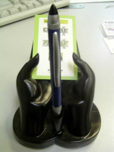 EBONY Female Hand Card & Pen Holder