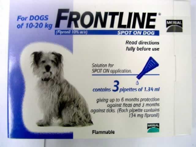 Frontline Spot on for dog 23-44lbs(10-20kg) 3 pipettes