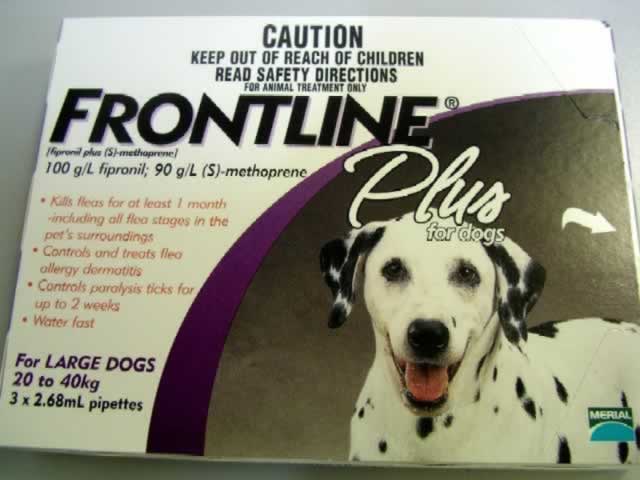 Frontline Plus for dog 45-88lbs(20-40kg) 3 pipettes