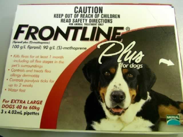 Frontline Plus for dog 89-132lbs(40-60kg) 3 pipettes