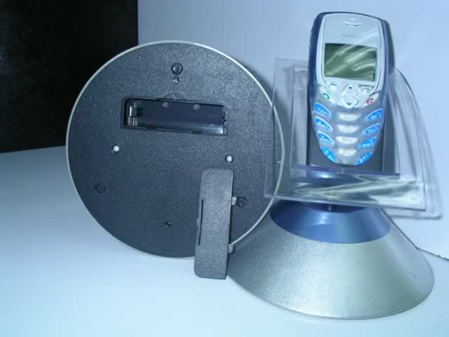 Cyber-look Card Holder & Mobile Stand Silver & Blue